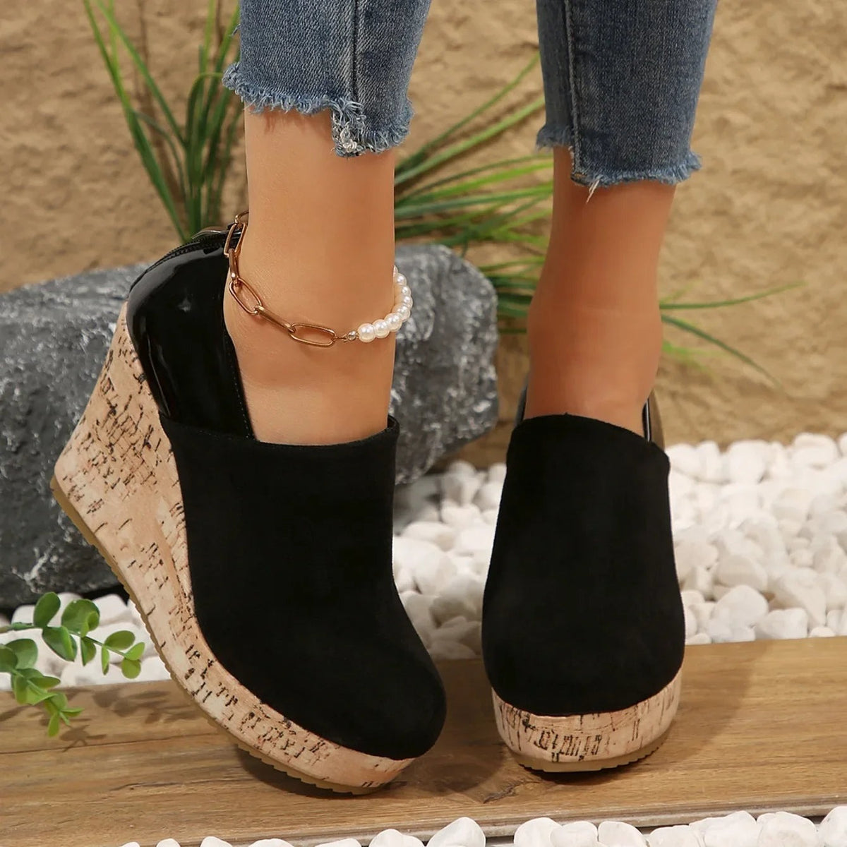 Simone - Women's Wedge Loafers with Cushioned Footbed