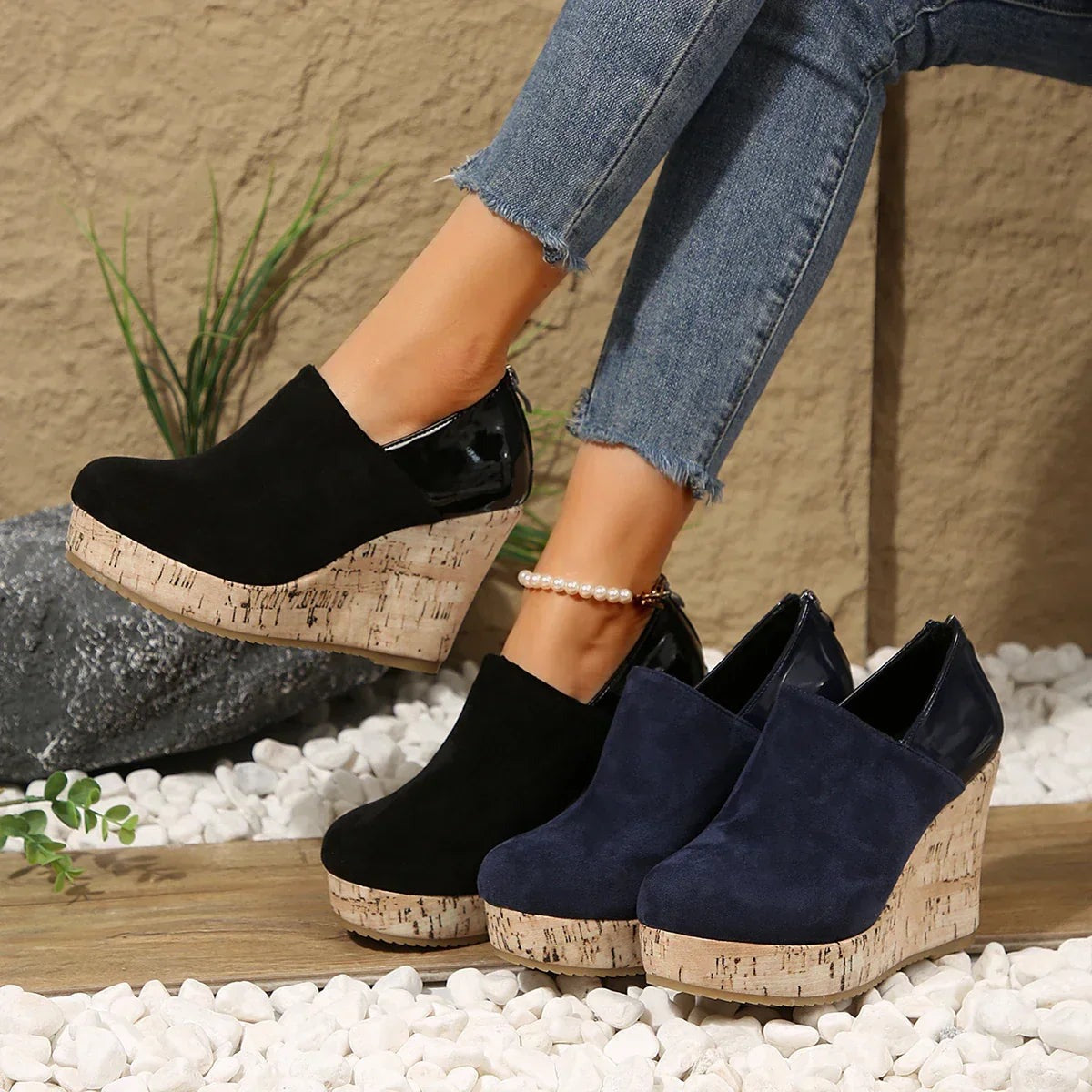 Simone - Women's Wedge Loafers with Cushioned Footbed