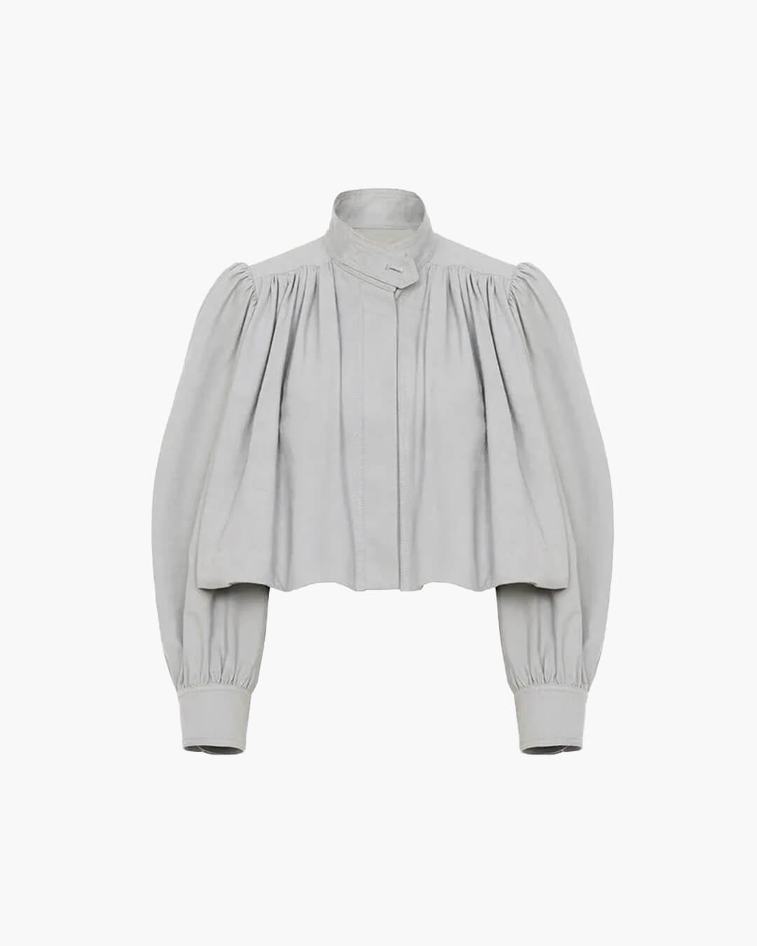 Nerissa - Women's Relaxed Trench Coat with Ruching and Long Sleeves - photo 5