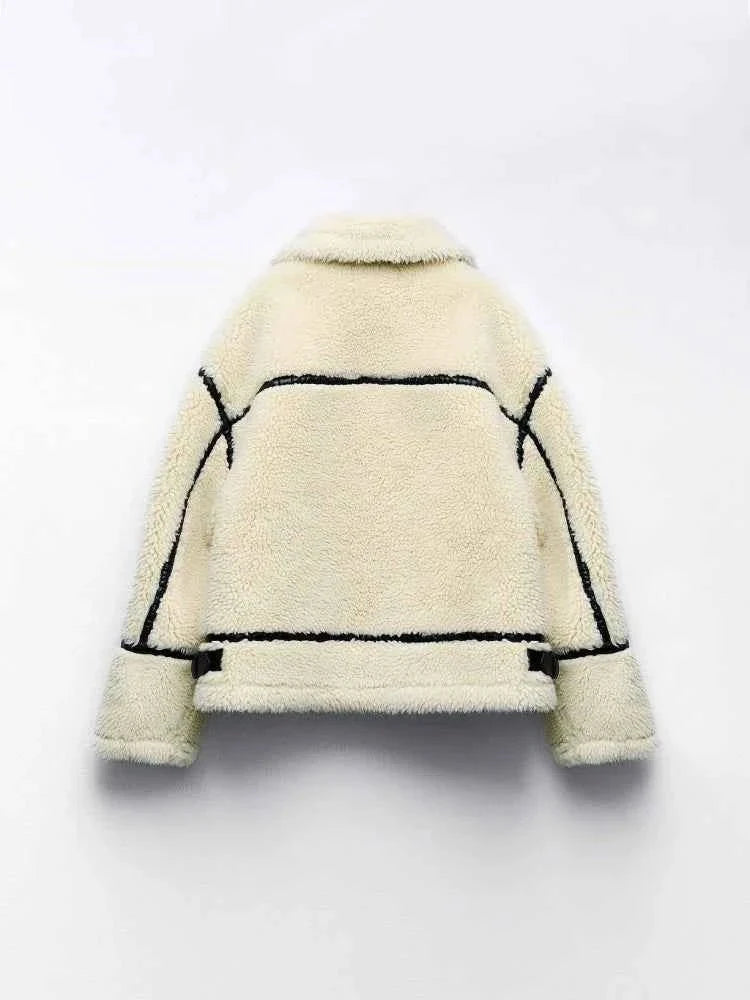 Nicolina - Women's Oversized Jacket with a Fleece Lining - photo 2