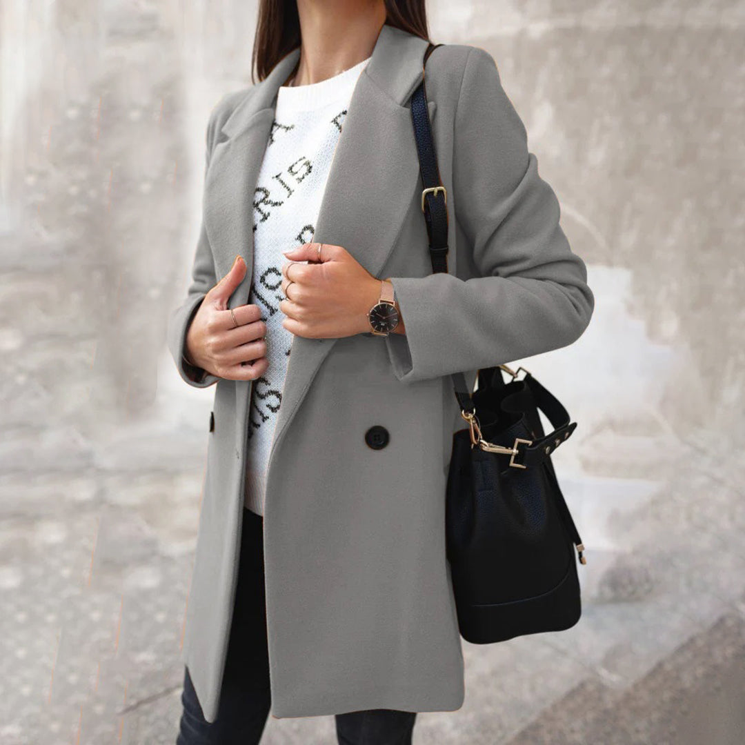 Ninette - Women's Flowing Coat with Side Pockets - photo 3