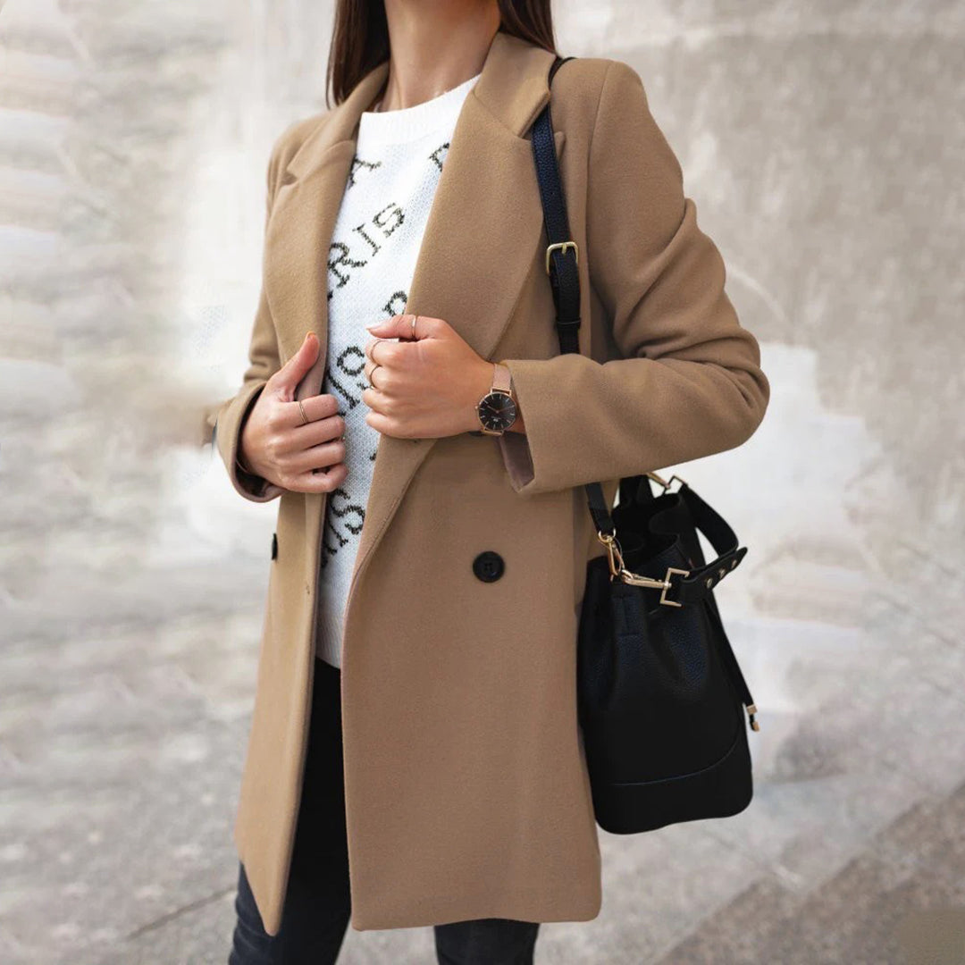 Ninette - Women's Flowing Coat with Side Pockets - photo 4