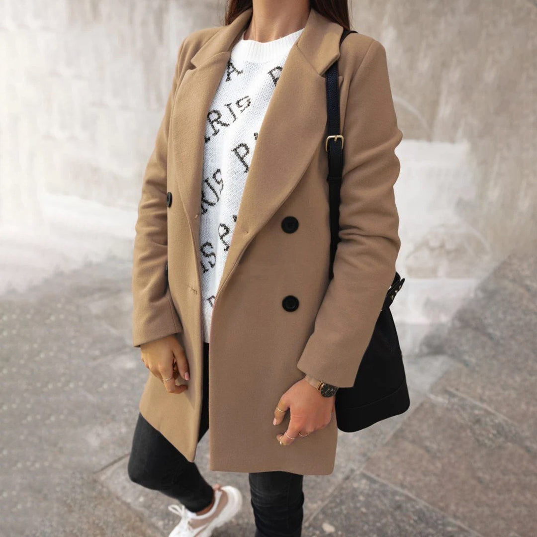 Ninette - Women's Flowing Coat with Side Pockets - photo 7
