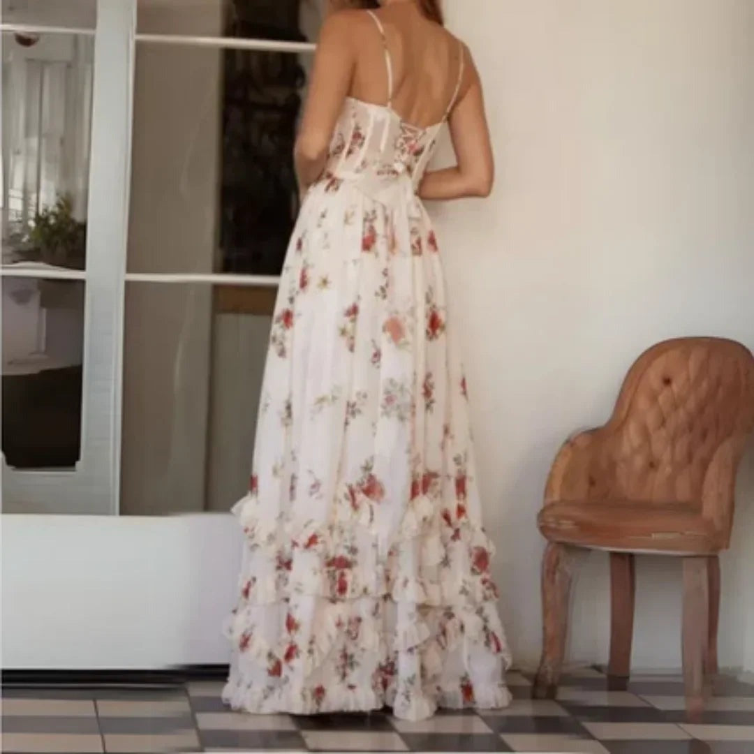 Ninette - Women's Maxi Dress with Floral Print and Side Split - photo 5