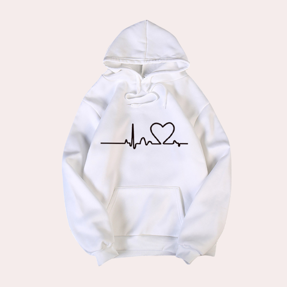 Noeline - Women's Relaxed Hoodie with Heart Print - photo 1