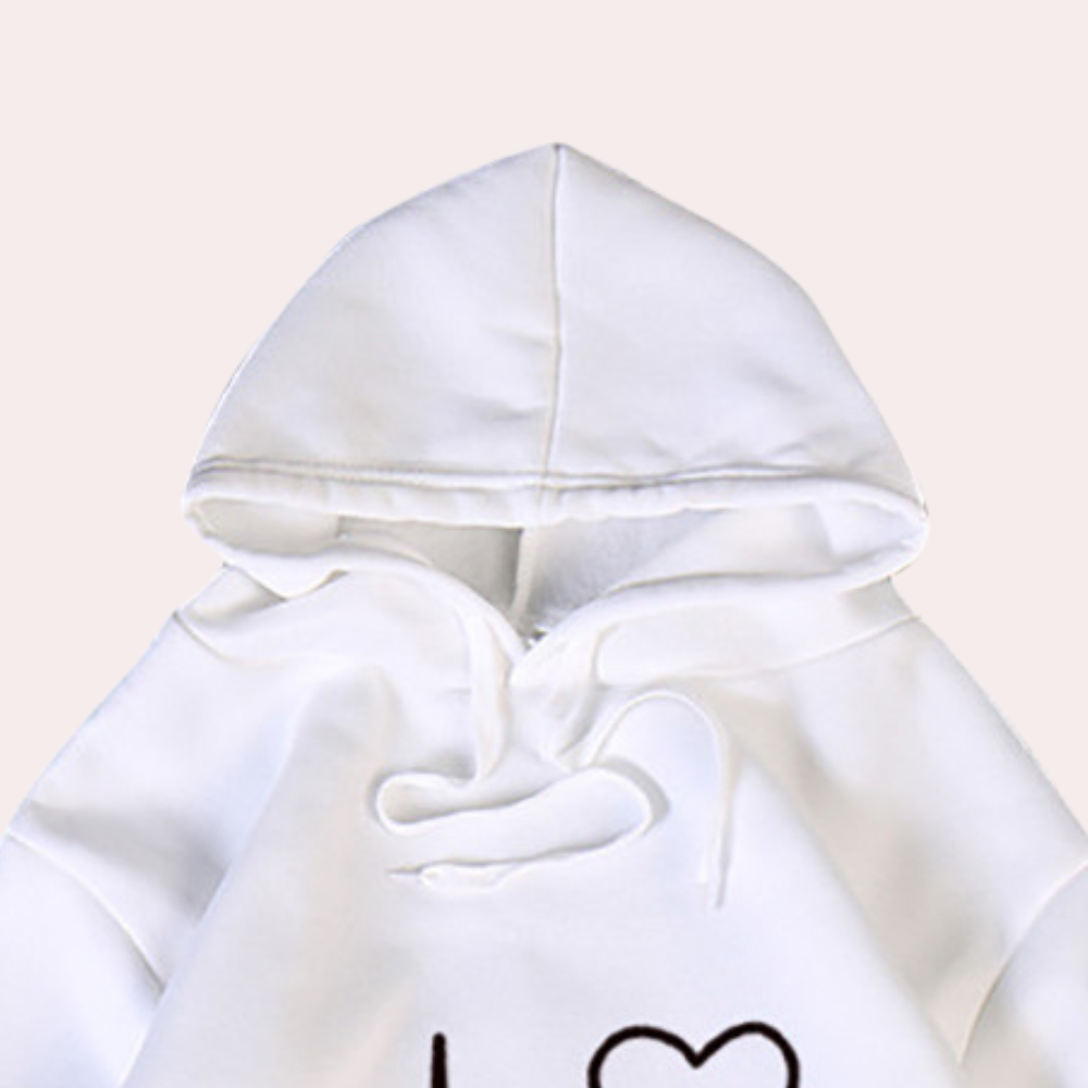 Noeline - Women's Relaxed Hoodie with Heart Print - photo 5