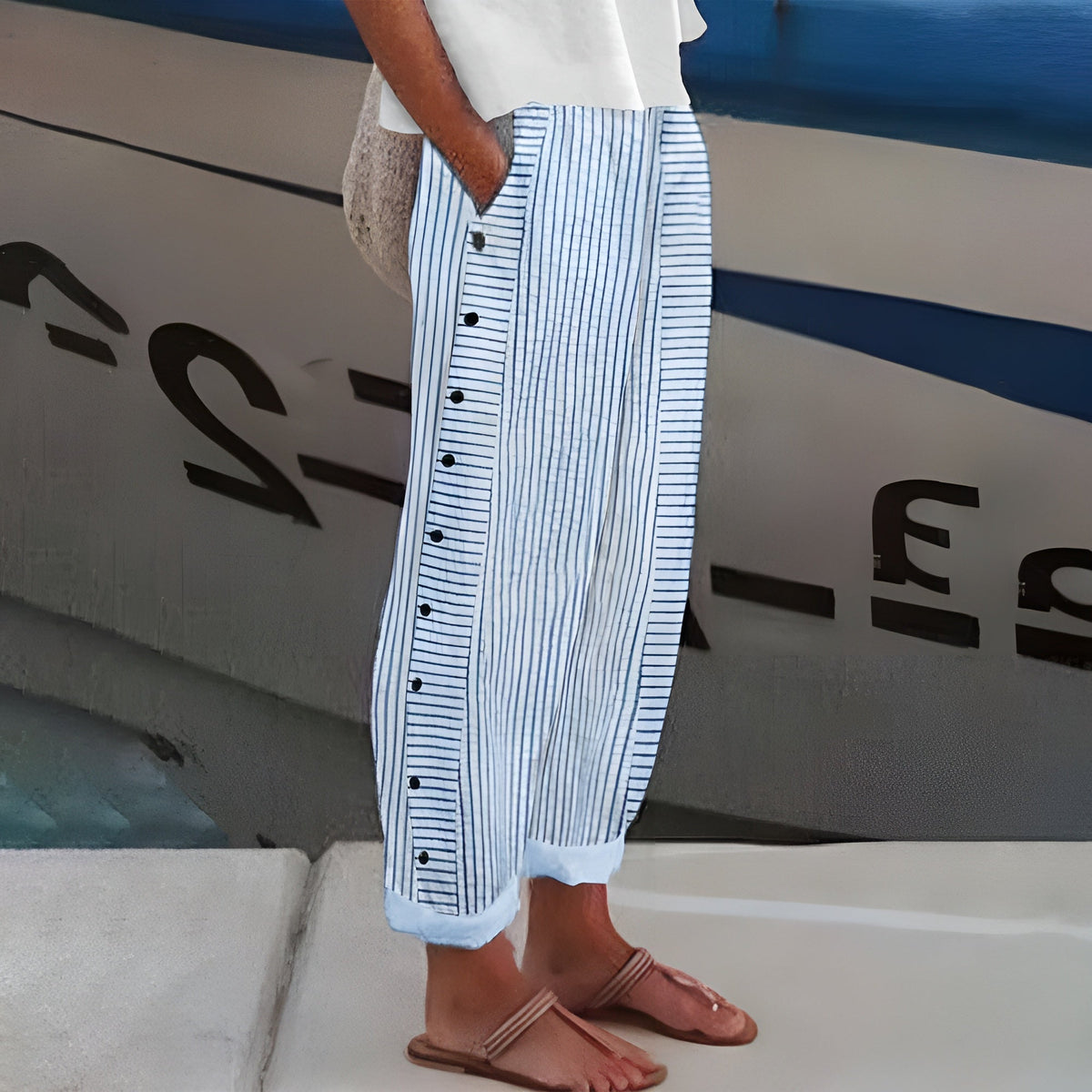 Bella - Women's Comfortable Trousers with Side Pockets