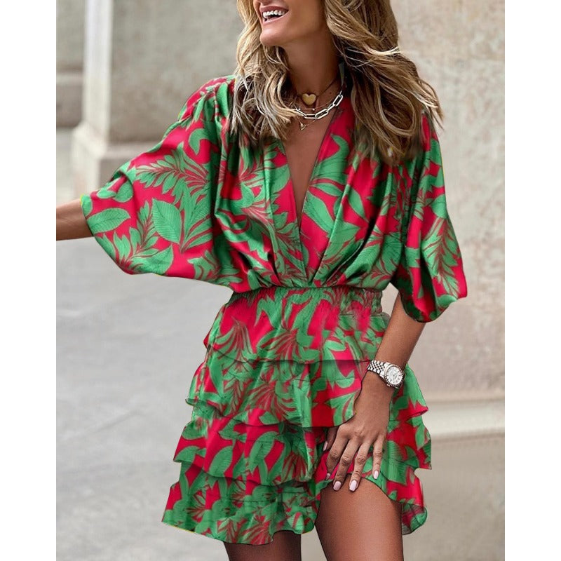 Ellie - Rochie mini cu imprimeu floral vibrant