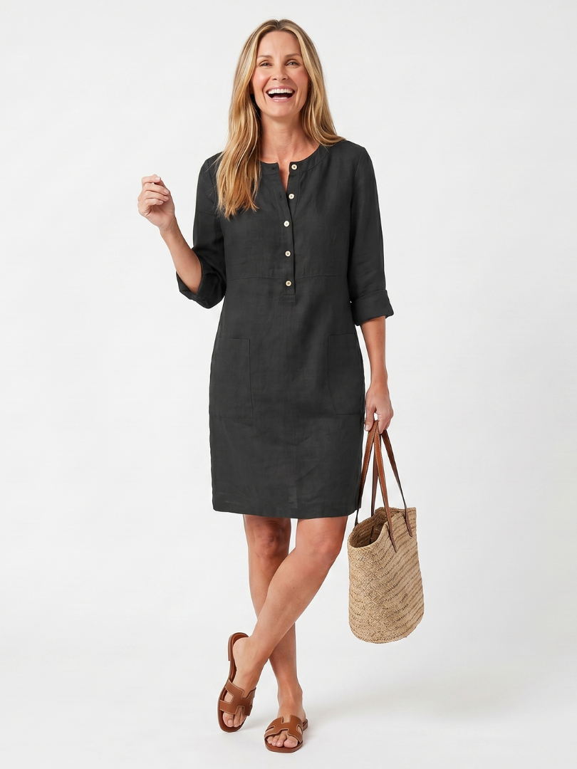 Odilia - Women's Mini Dress with Button Front - photo 2