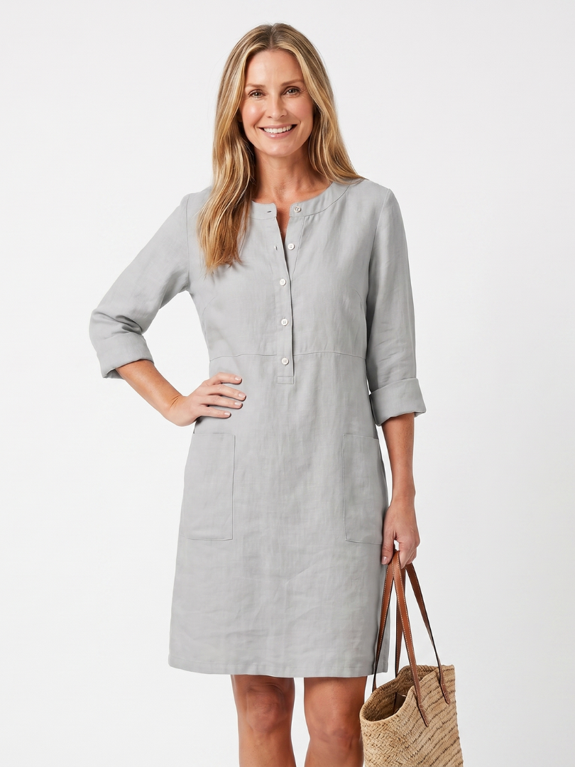 Odilia - Women's Mini Dress with Button Front - photo 4