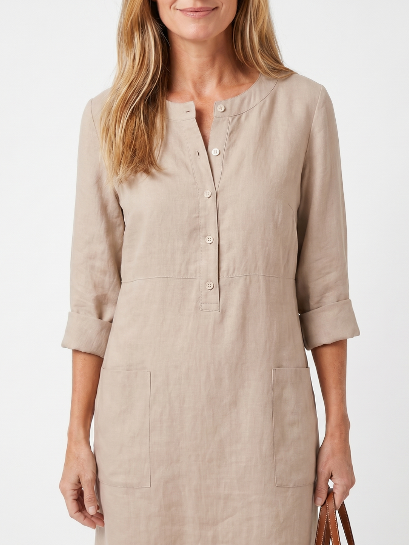 Odilia - Women's Mini Dress with Button Front - photo 6