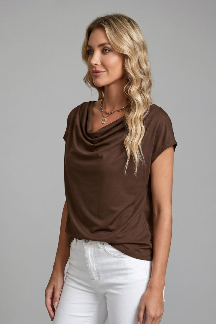 Opaline - Women's Cowl Neck Draped Blouse - photo 5