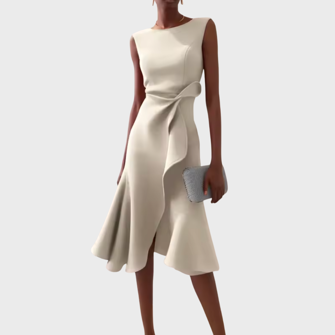 Caroline - Women's Flowing Midi Dress with No Sleeves