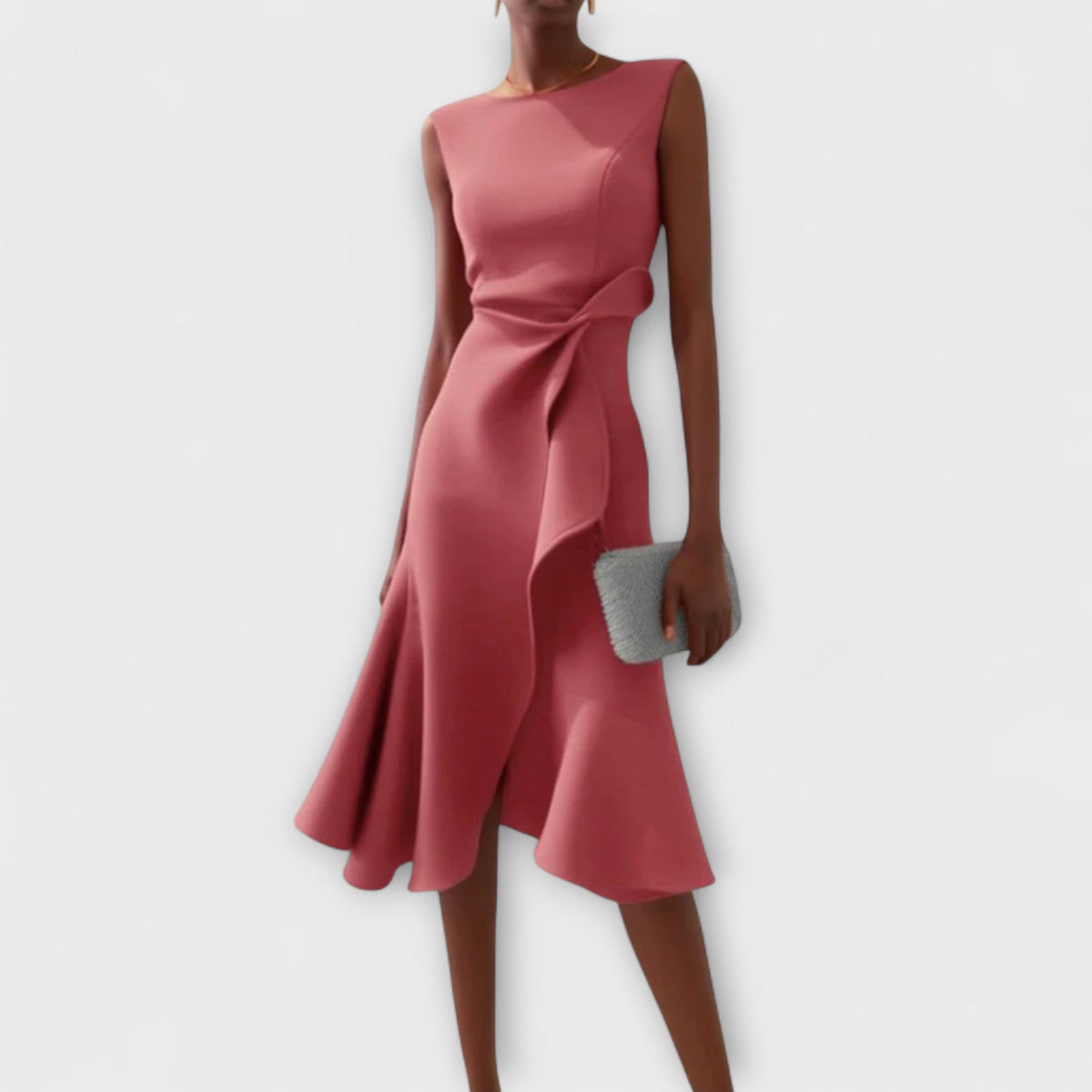 Caroline - Women's Flowing Midi Dress with No Sleeves