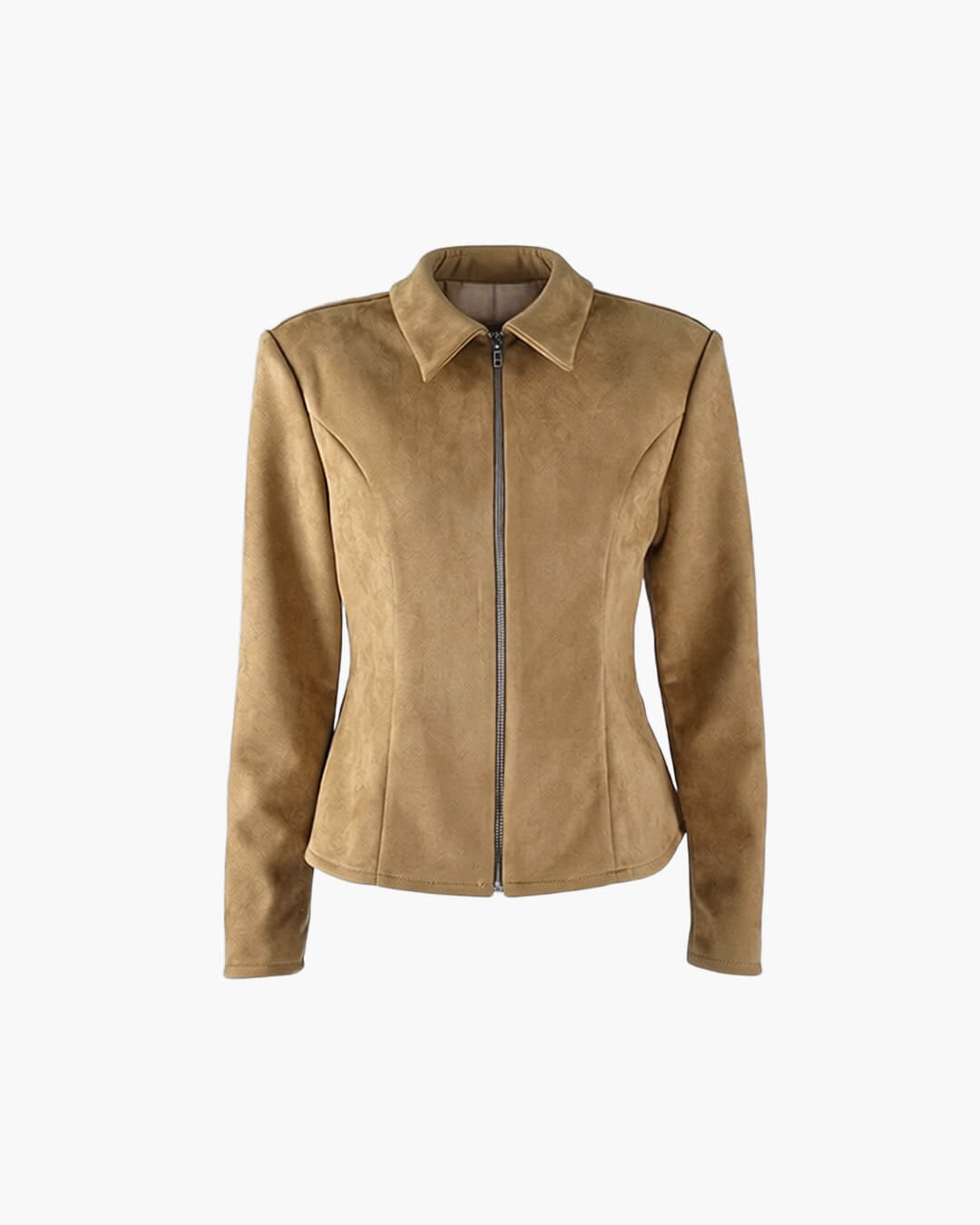 Orla - Women's Fitted Jacket with Zip Front and Wide Lapel Collar