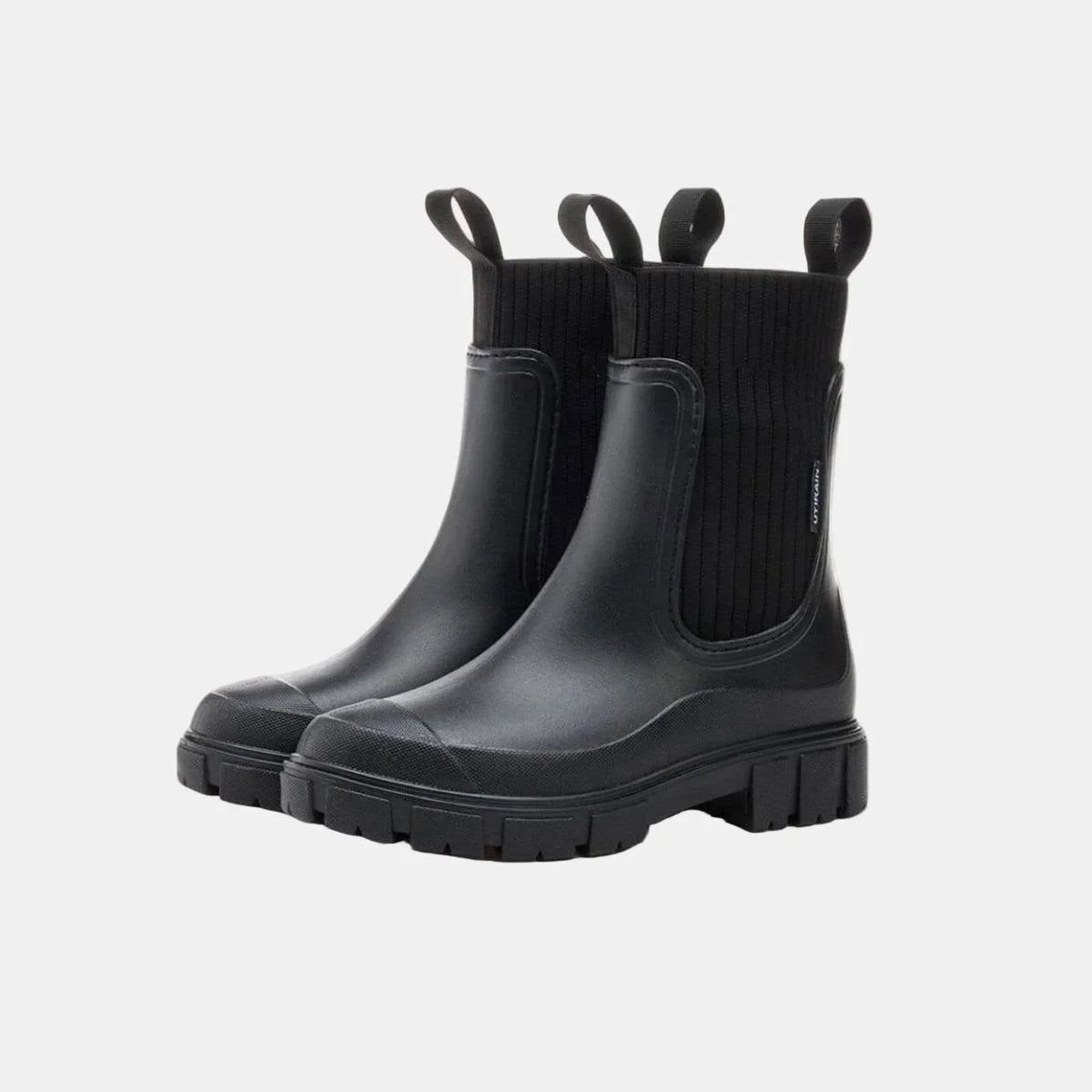 Ilona - Women's Ankle Boots with Ribbed Knit Cuff