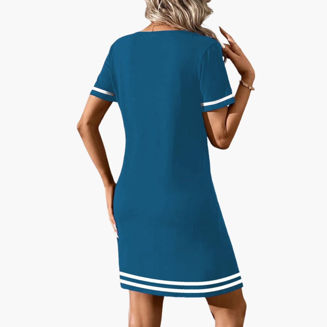Pascaline - Women's Flowing Mini Dress with V-Neck - photo 5