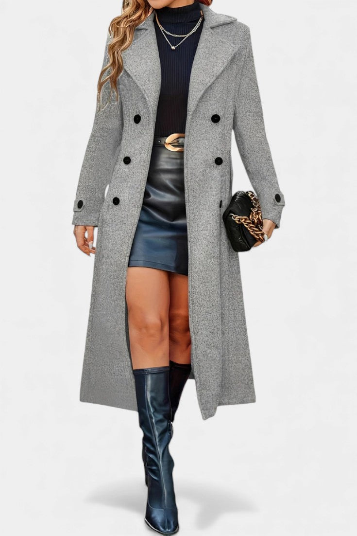 Paula - Women's Oversized Long Coat with Side Pockets