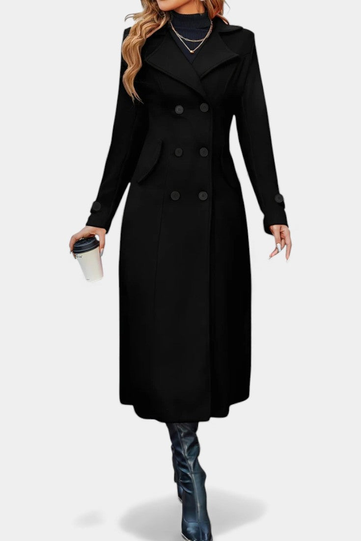 Paula - Women's Oversized Long Coat with Side Pockets – view 10