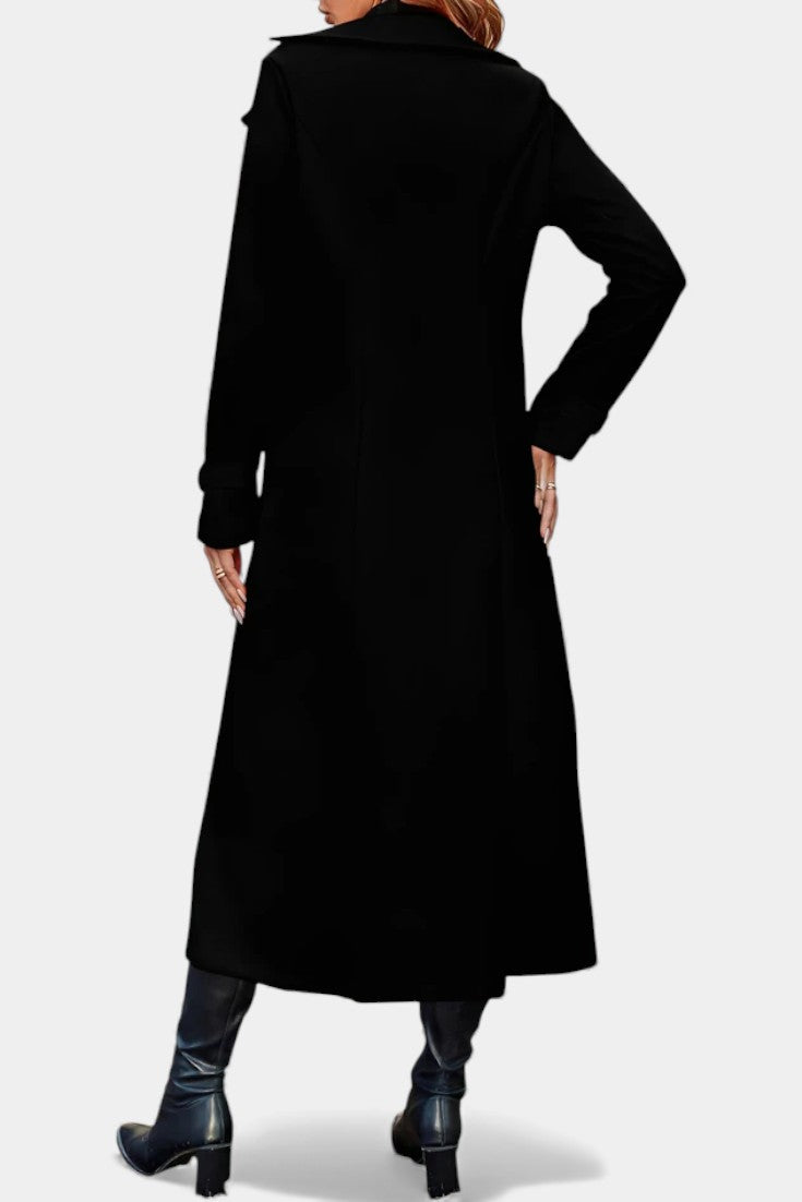 Paula - Women's Oversized Long Coat with Side Pockets – view 12