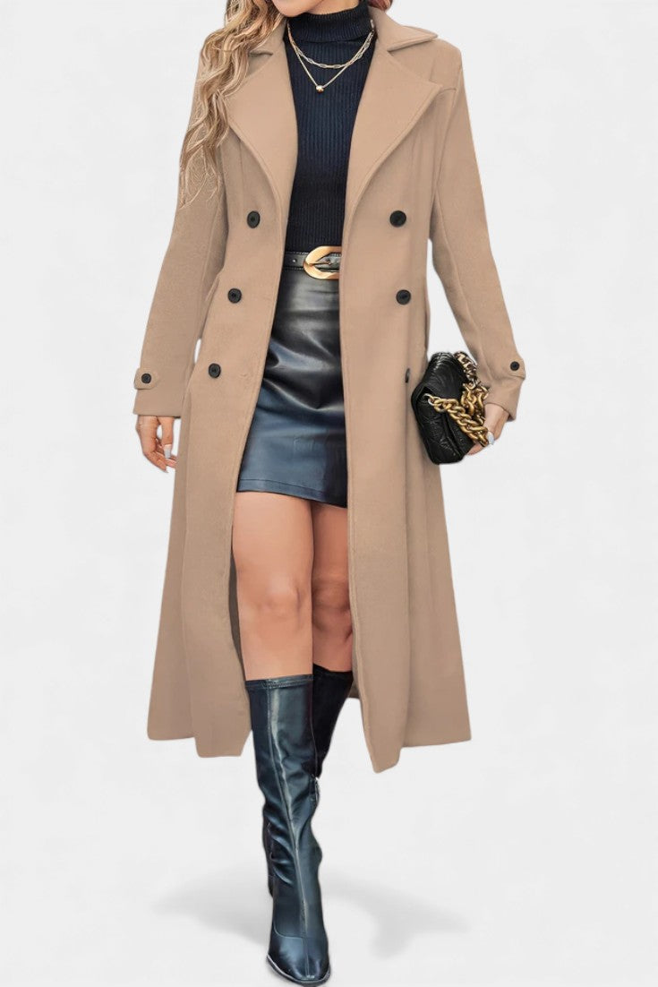 Paula - Women's Oversized Long Coat with Side Pockets – view 14