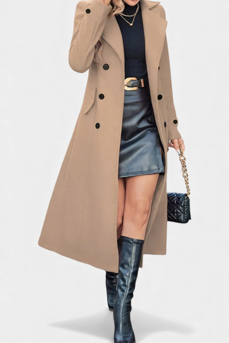 Paula - Women's Oversized Long Coat with Side Pockets – view 16
