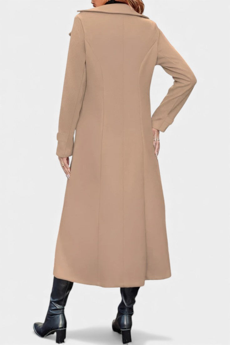 Paula - Women's Oversized Long Coat with Side Pockets – view 17
