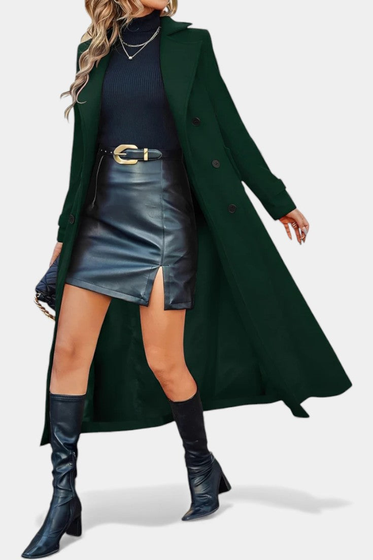 Paula - Women's Oversized Long Coat with Side Pockets – view 19