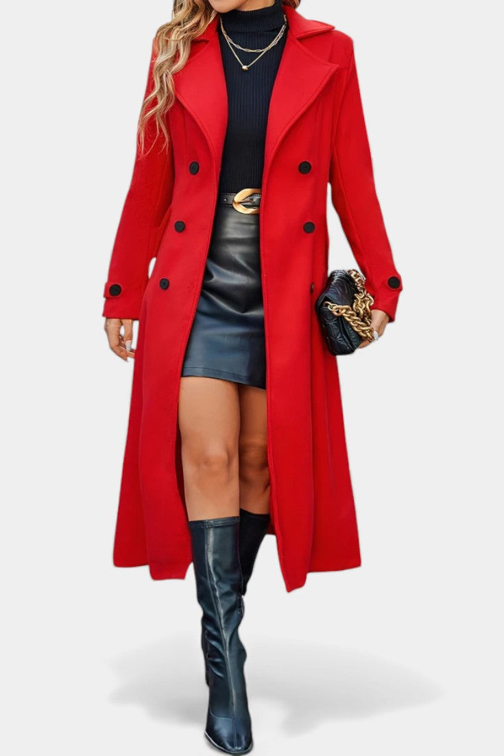 Paula - Women's Oversized Long Coat with Side Pockets – view 21