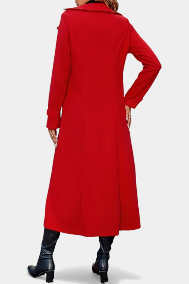 Paula - Women's Oversized Long Coat with Side Pockets – view 22