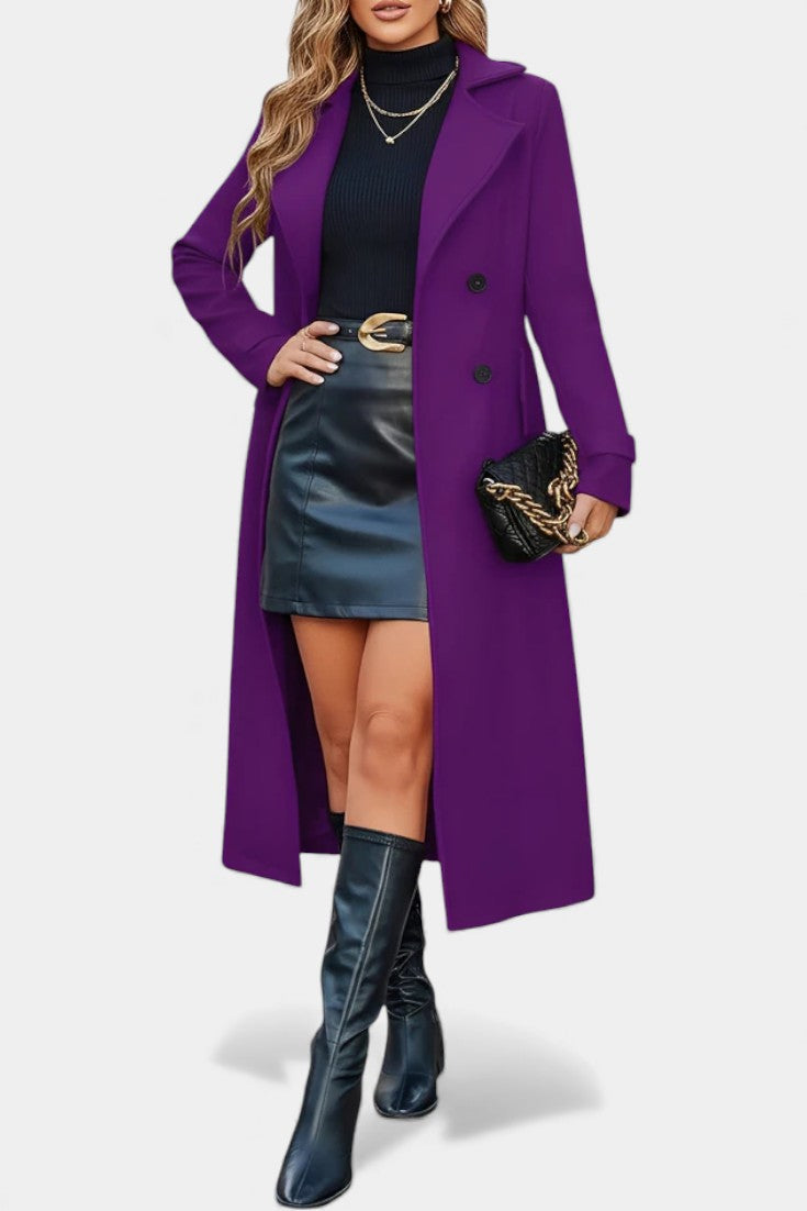 Paula - Women's Oversized Long Coat with Side Pockets – view 25