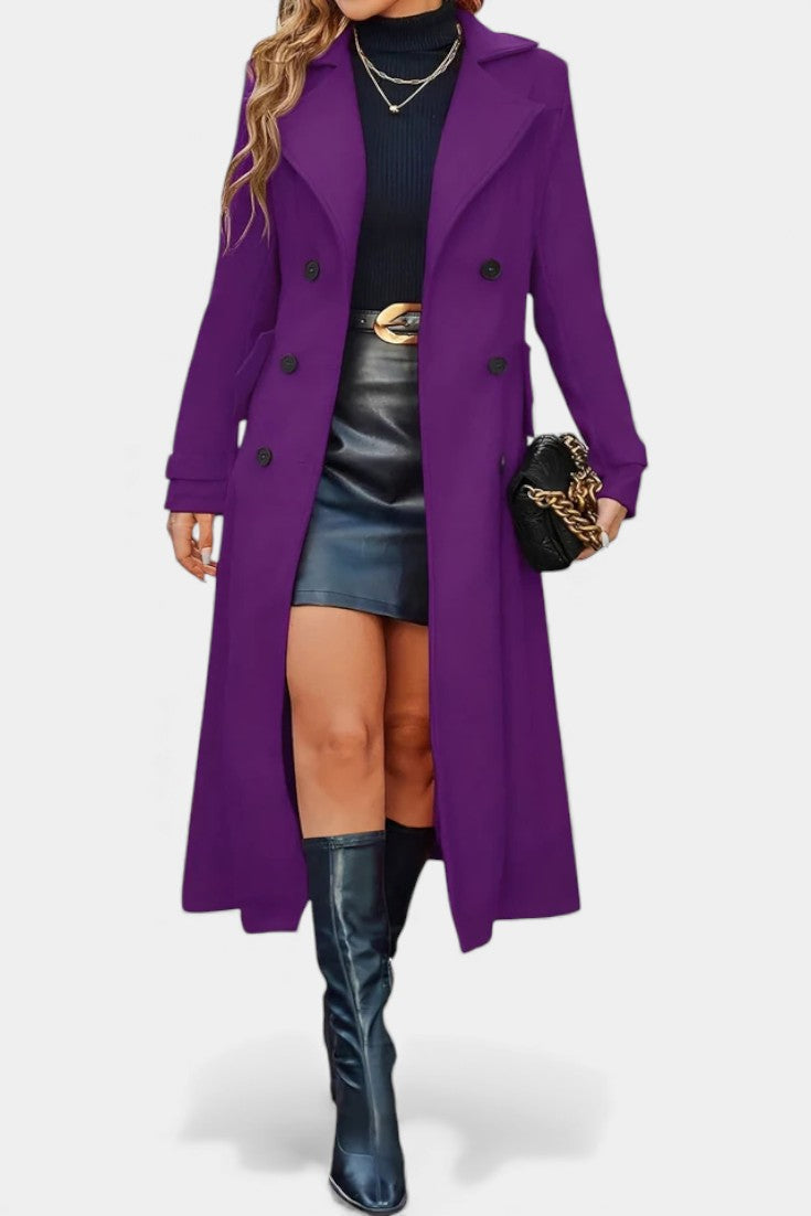 Paula - Women's Oversized Long Coat with Side Pockets – view 26
