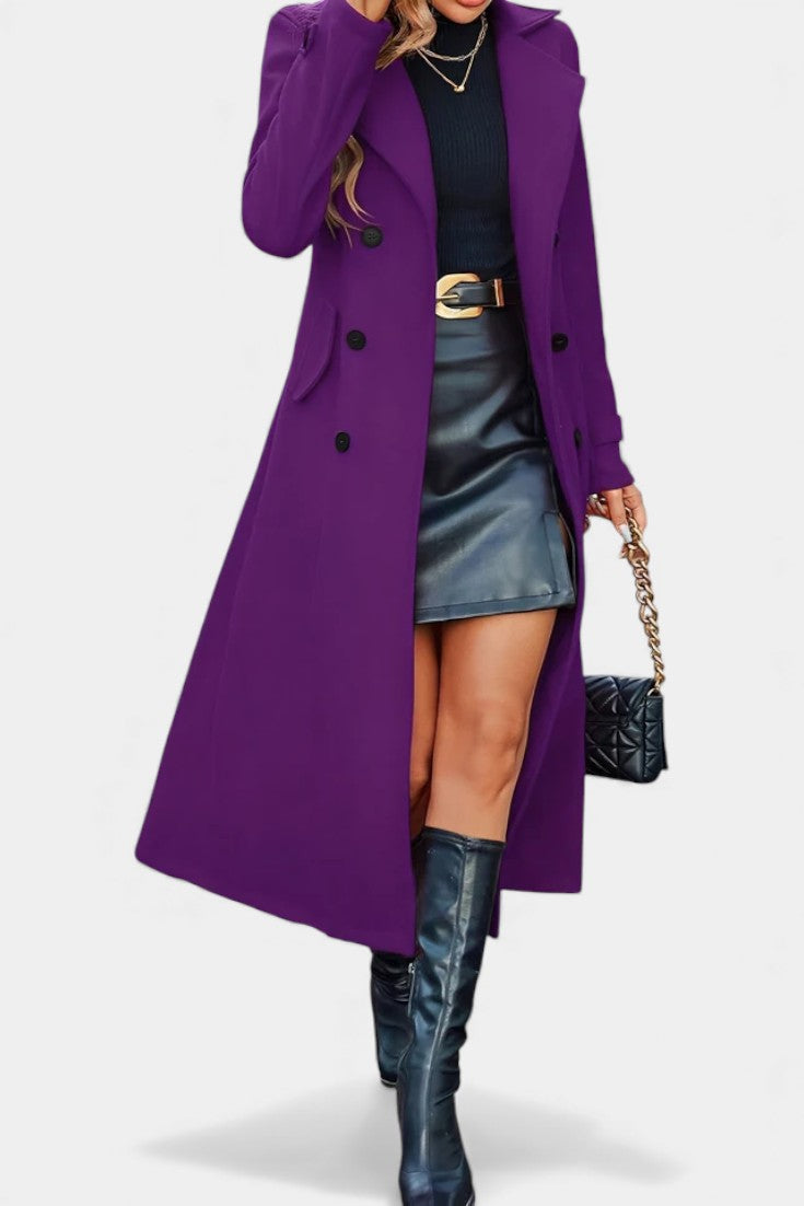 Paula - Women's Oversized Long Coat with Side Pockets – view 27
