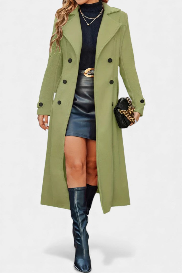 Paula - Women's Oversized Long Coat with Side Pockets – view 5