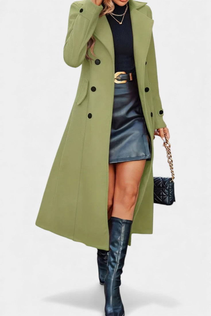 Paula - Women's Oversized Long Coat with Side Pockets – view 7