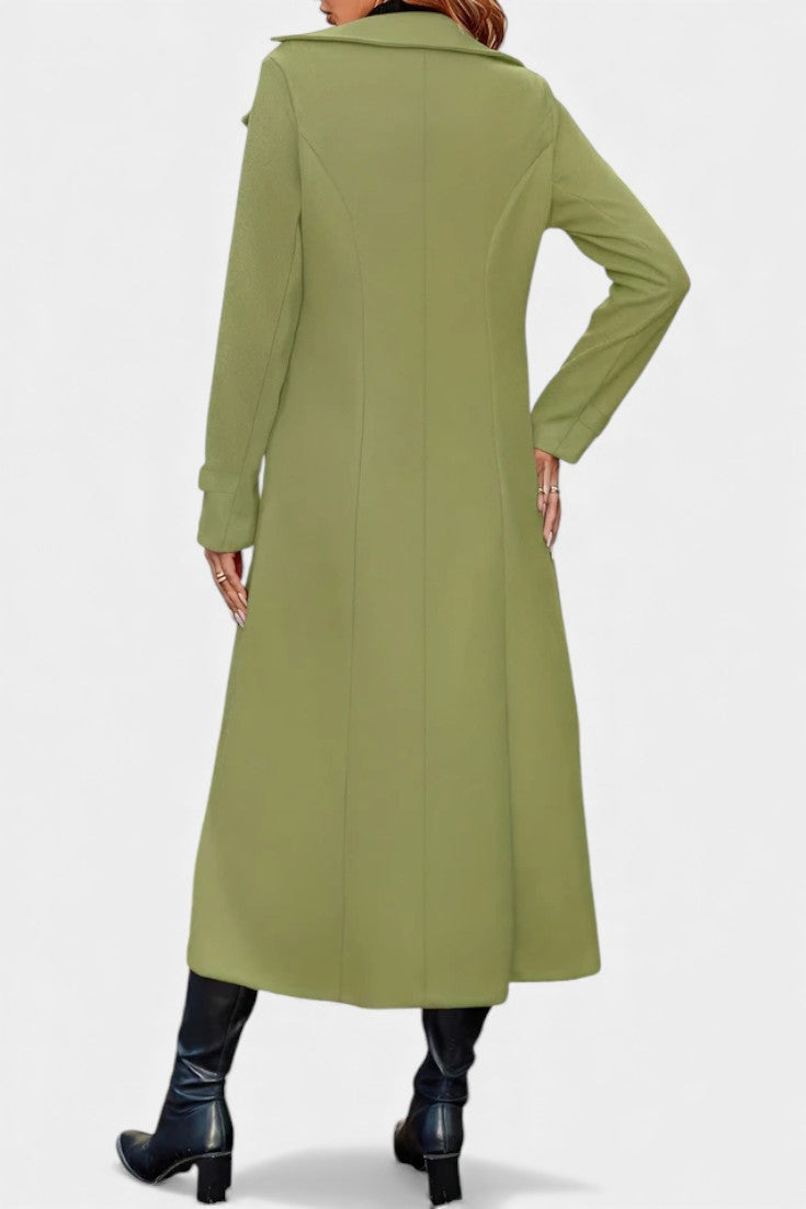 Paula - Women's Oversized Long Coat with Side Pockets – view 8