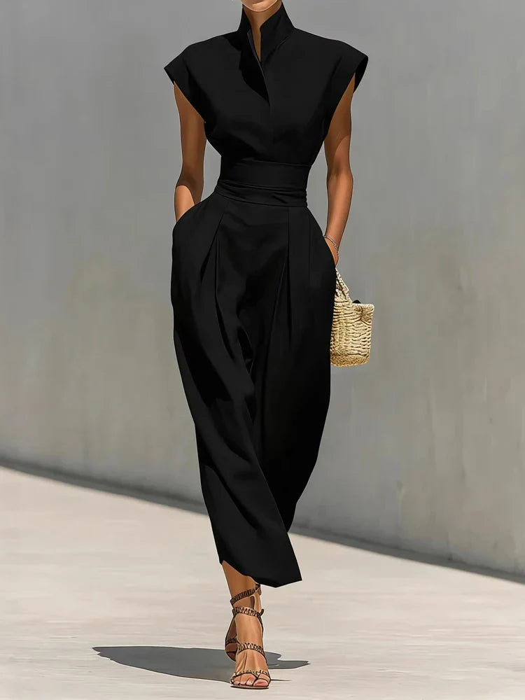 Paulette - Women's Midi Dress with Side Pockets and Roll Neck - photo 2