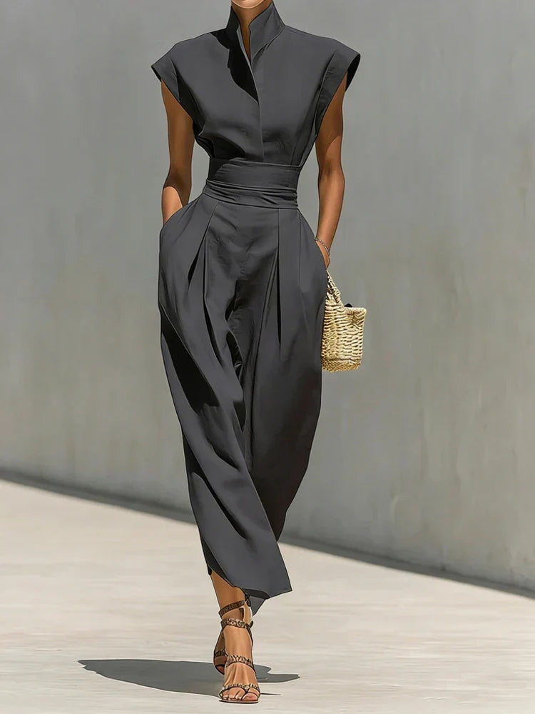 Paulette - Women's Midi Dress with Side Pockets and Roll Neck - photo 3
