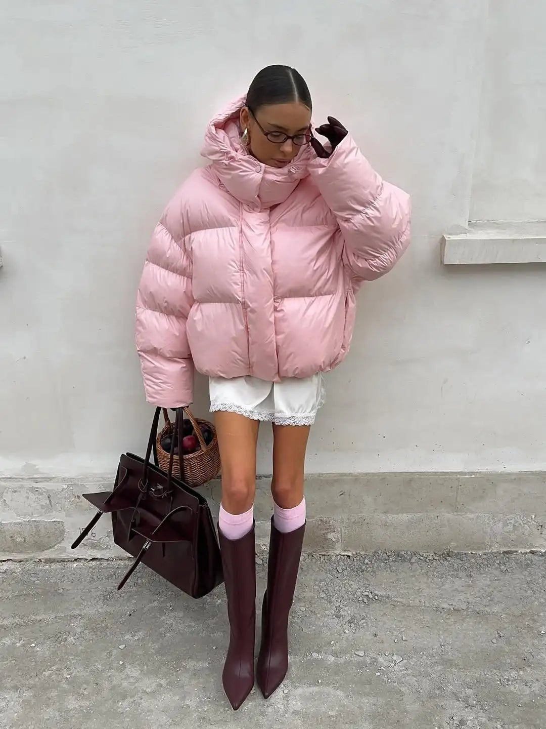 Perdita - Women's Oversized Puffer Jacket with Hood - photo 3