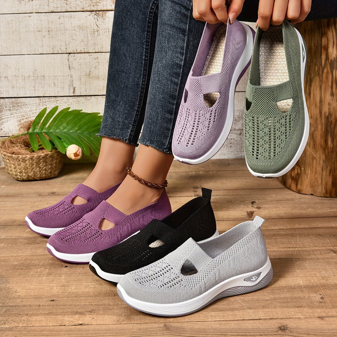 Claire - Women's Ergonomic Trainers with Lace-Up Detail