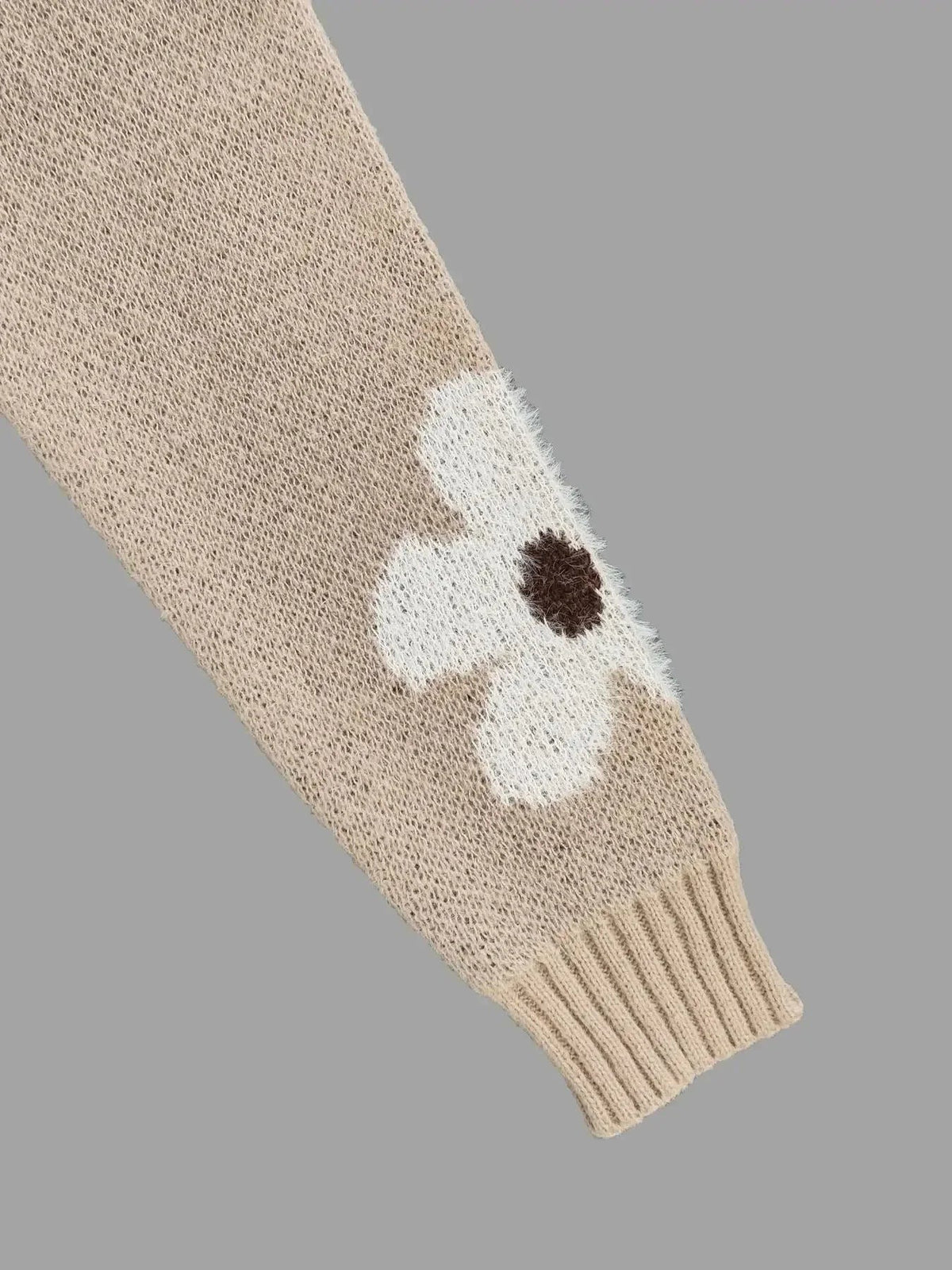 Pierrette - Women's Knitted Jumper with Floral Print and Roll Neck - photo 6