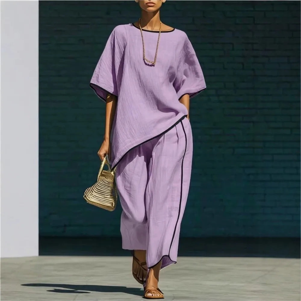 Harriette - Women's Flowing Two-Piece Set with a Fluid Drape