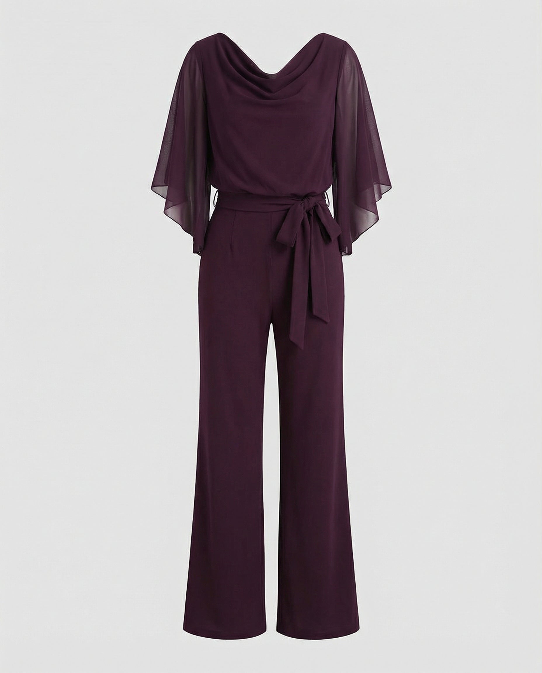 Women's Chiffon Sleeve Wide Leg Wedding Guest Jumpsuit