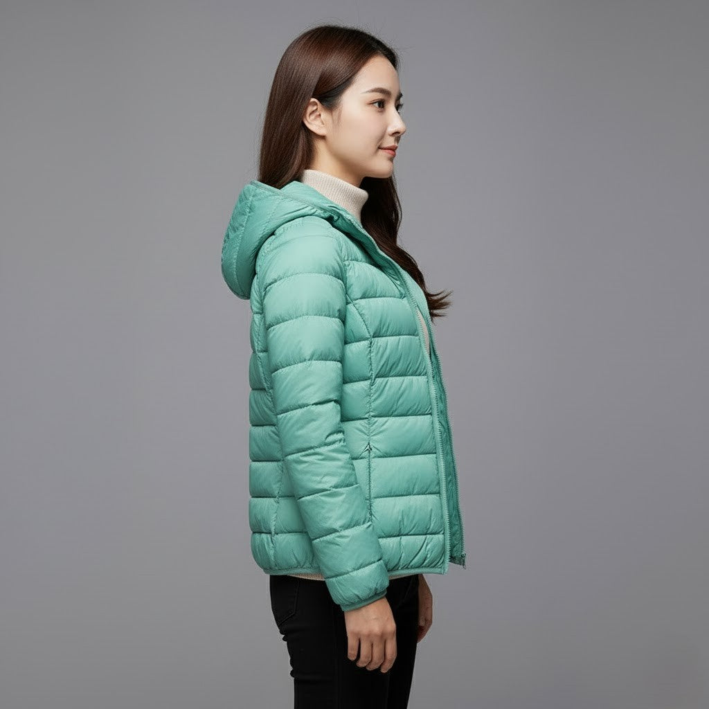 Prudence - Women's Jacket with a Hood and a Padded Finish - photo 2