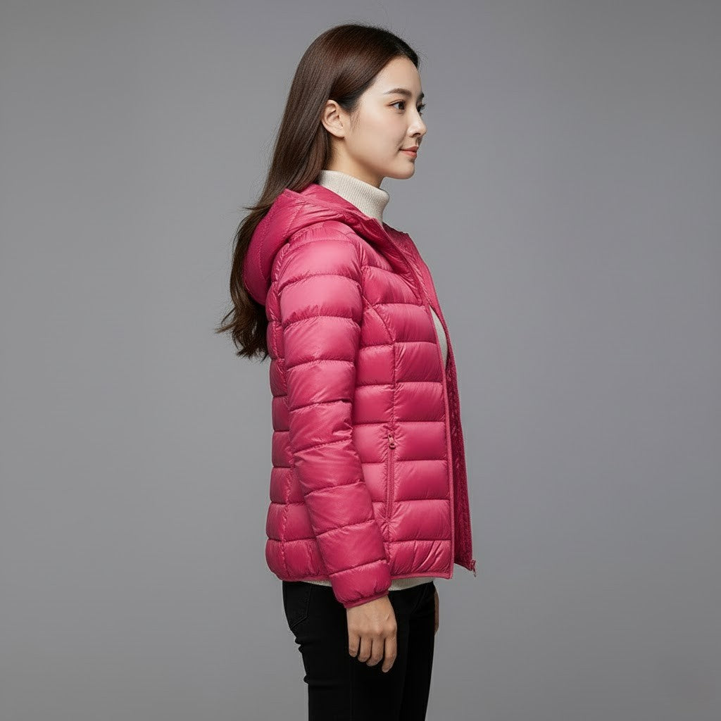 Prudence - Women's Jacket with a Hood and a Padded Finish - photo 4
