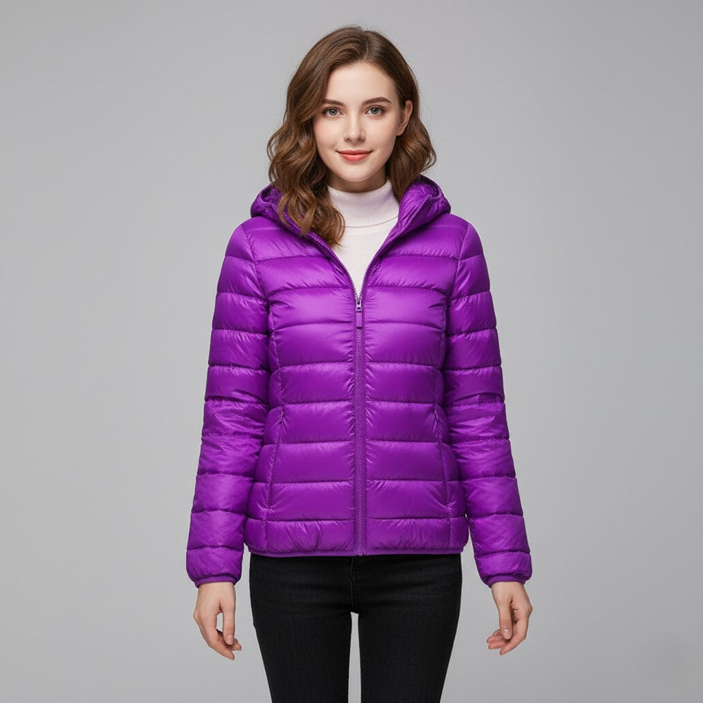 Prudence - Women's Jacket with a Hood and a Padded Finish - photo 6