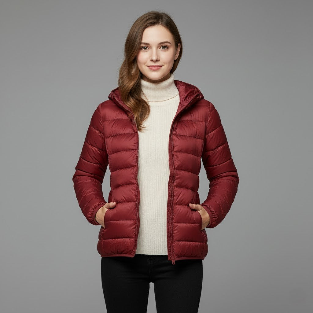 Prudence - Women's Jacket with a Hood and a Padded Finish - photo 7