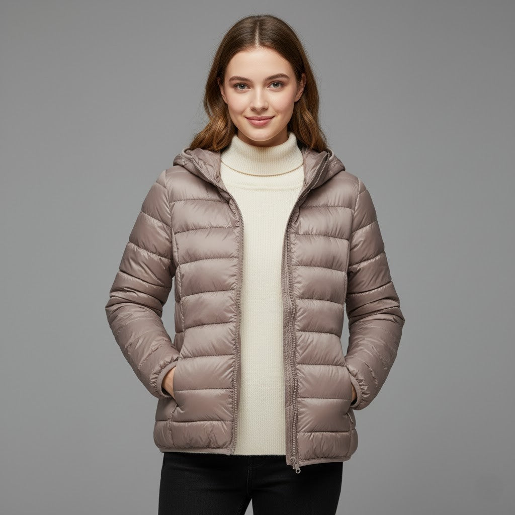 Prudence - Women's Jacket with a Hood and a Padded Finish - photo 8