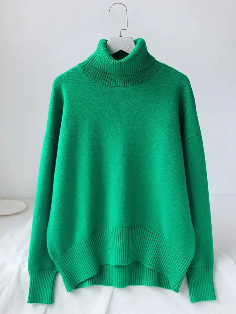 Zelda - Women's comfortable long-sleeved turtleneck sweater - photo 7
