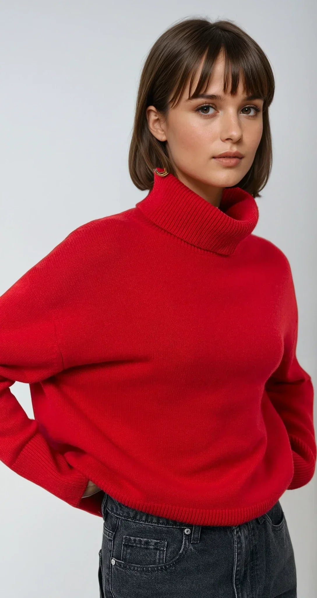 Talitha - Women's Oversized Jumper with Turtleneck